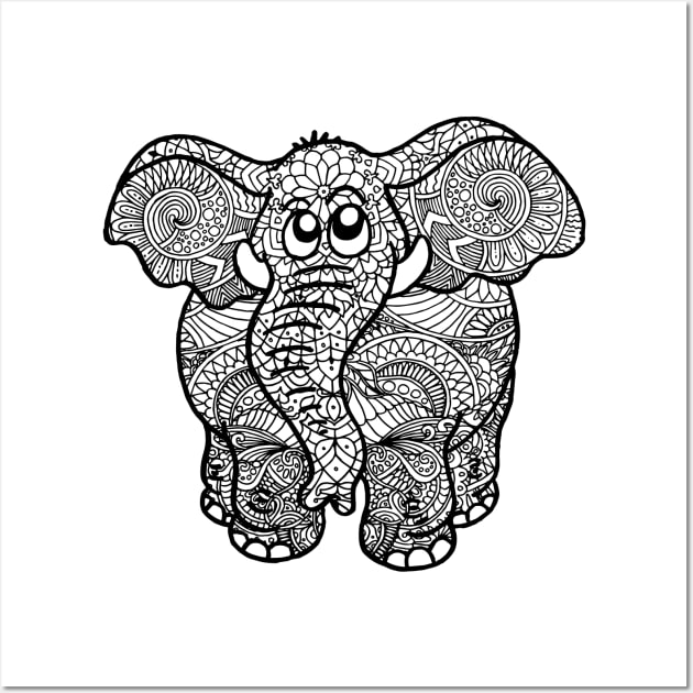 Elephant Zentangle Wall Art by ElviraDraat